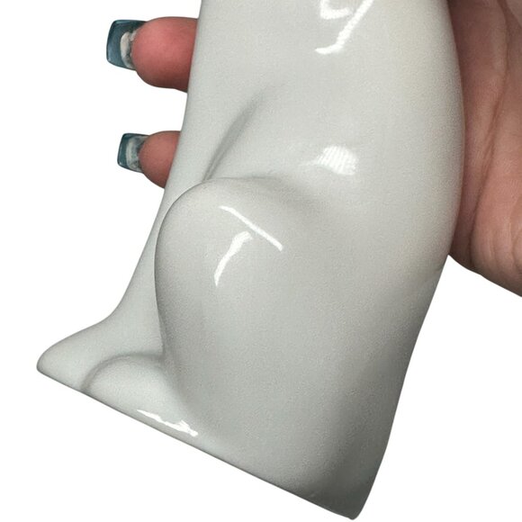 Vintage OMC Siamese Cat Figurine Japan Porcelain White Mid Century Modern 7 1/2" - Picture 9 of 15